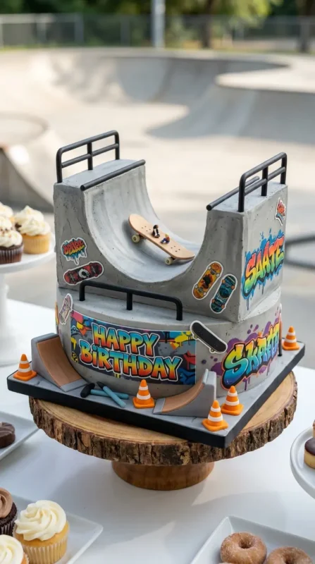 Skateboard birthday cake