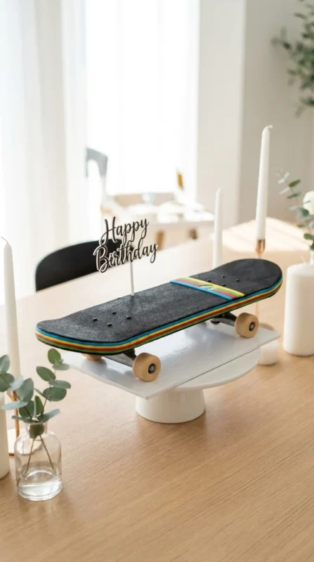 Skateboard deck birthday cake