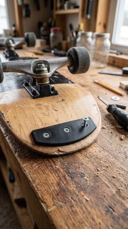 Skateboard skid plate installation