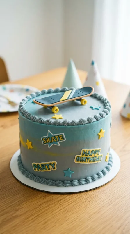 Skateboard topper birthday cake