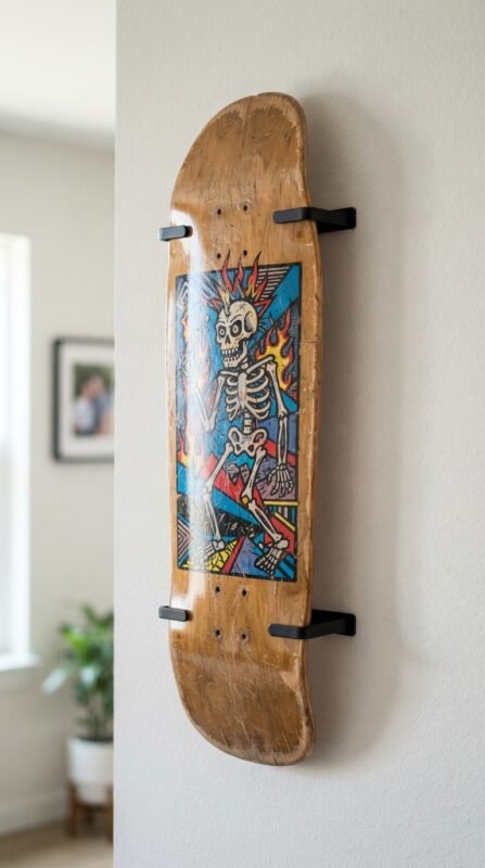 15 Skateboard Art Ideas Deck and Wall Decor 16 Old skateboard deck wall display