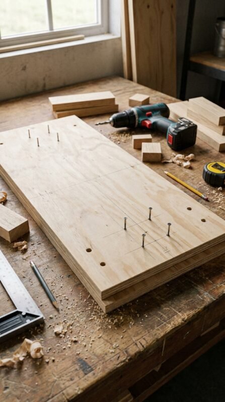Plywood base for skateboard press
