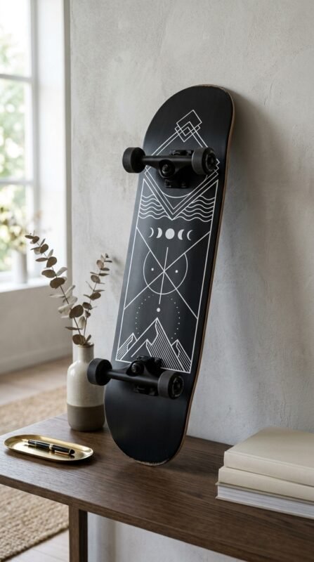 15 Skateboard Art Ideas Deck and Wall Decor 5 Skateboard art piece clean wall