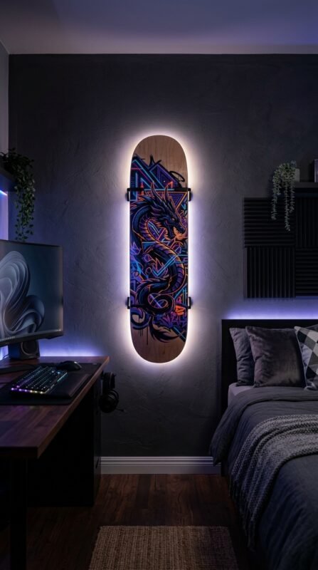 15 Skateboard Art Ideas Deck and Wall Decor 7 Skateboard deck on wall