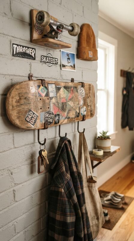 15 Skateboard Art Ideas Deck and Wall Decor 15 Skateboard deck upcycled home decor