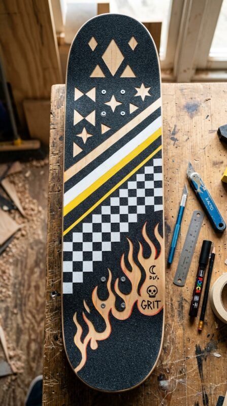 15 Skateboard Art Ideas Deck and Wall Decor 12 Skateboard grip tape art tools