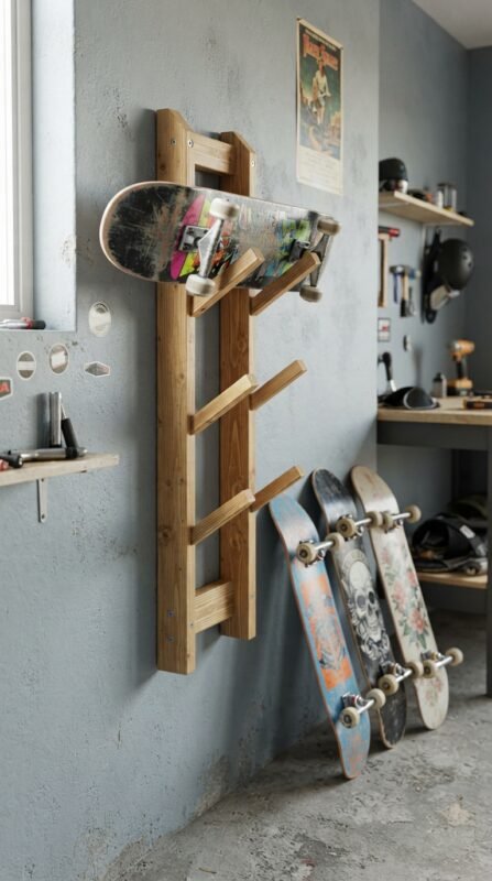 Skateboard rack tested with skat