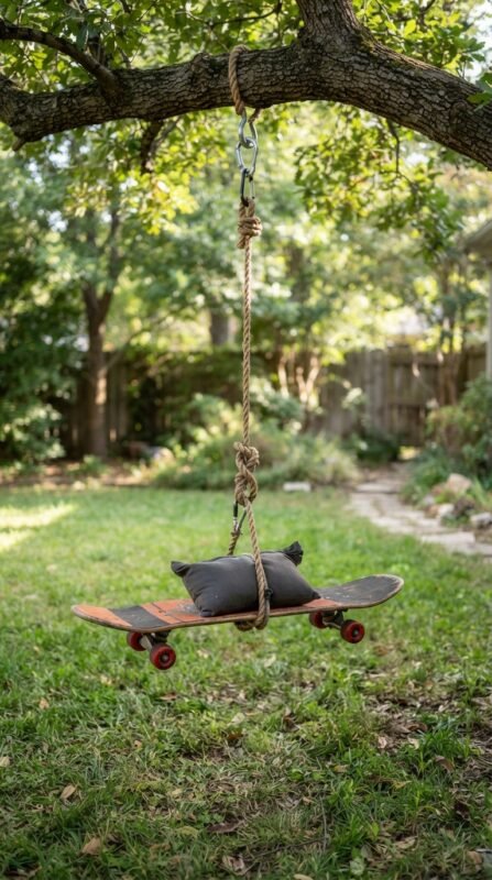 10 Skateboard Swing DIY Ideas for Old Decks 11 Skateboard swing stability testing 202607031601